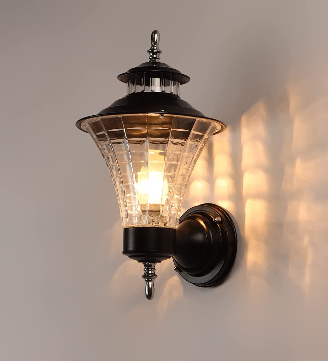 DIKANSHA Antique Metal Wall Lights and Scones, Rain Water Resistance Round Outdoor Exterior Wall Light for Home (Bulb not Included)(Electric)