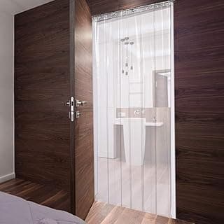 4.5x7 Feet AC Door Curtain Transparent Thermal Insulated PVC Air Blocking Curtain Dust & Mosquito Protection Includes Heavy Duty Shower Rings Ideal for Home, Office and Shop Partitions