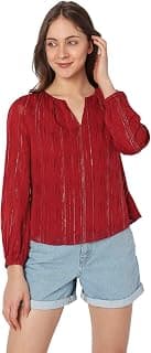 VERO MODA Striped Round Neck Regular Sleeves Top