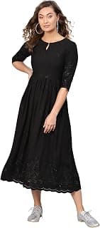 Libas Self Design Viscose Fit and Flare Dress
