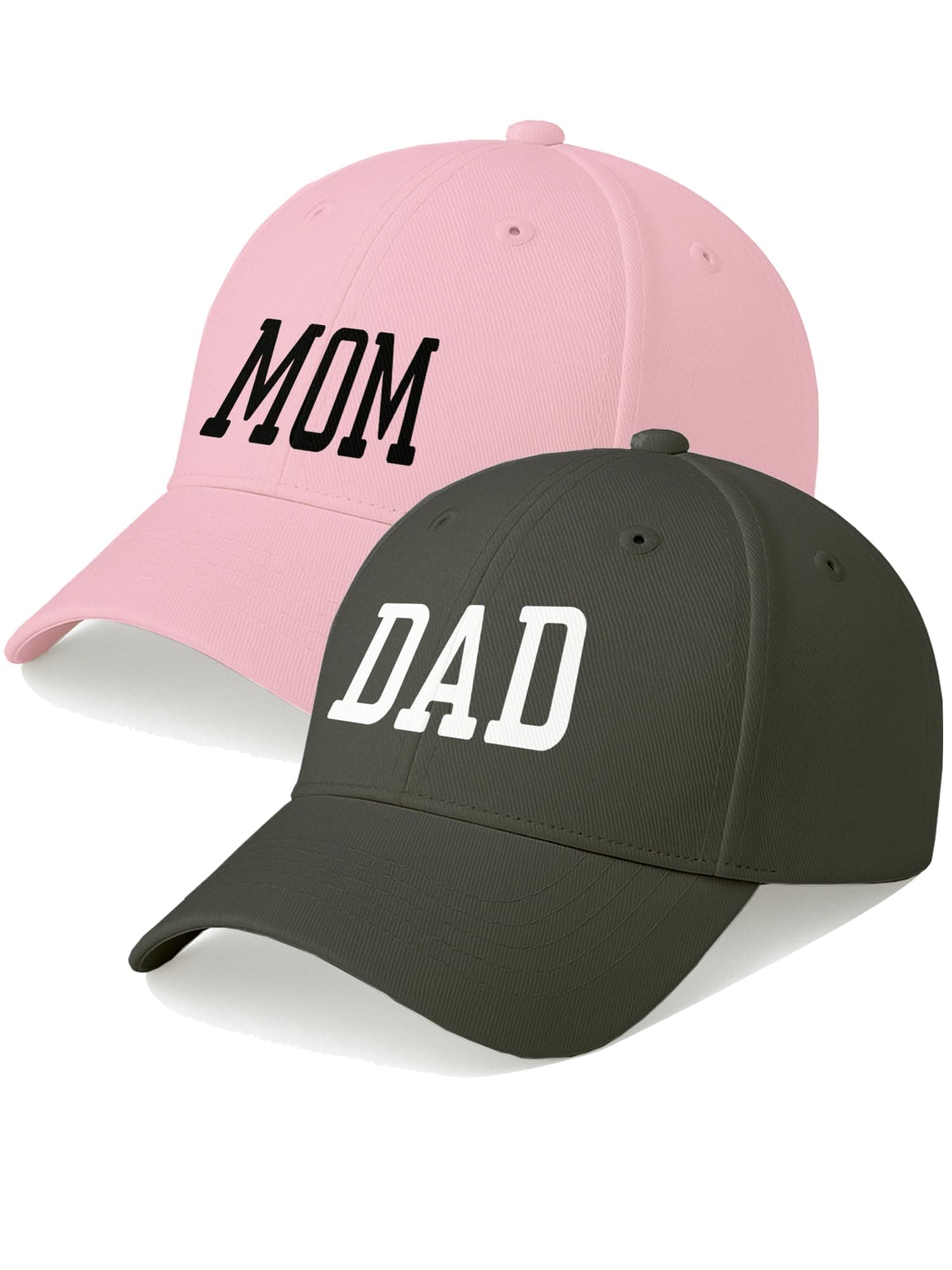 Amazon Brand - Anarva Mommy & Daddy to Be Caps Combo – Matching Printed Baseball Caps | Adjustable Cotton Caps