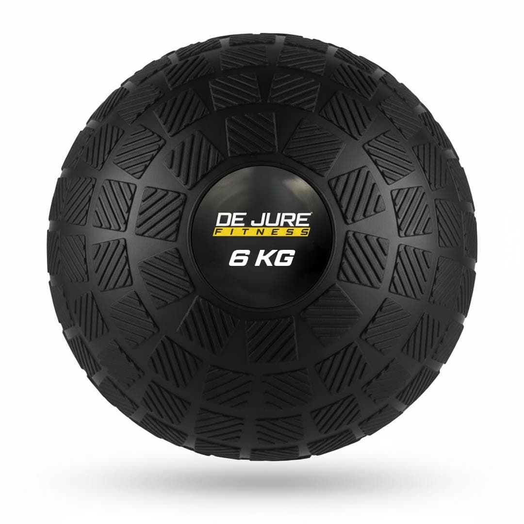 DE JURE FITNESS Slam Ball 6 KG for Strength Training & Crossfit – No Bounce Weighted Workout Ball for Core & Power – Textured Grip Heavy Duty Medicine Ball for Home Gym Exercise & Conditioning - 6 KG