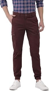 THE INDIAN GARAGE CO Men Slim Fit Solid Mid-Rise Cuffed Cargos