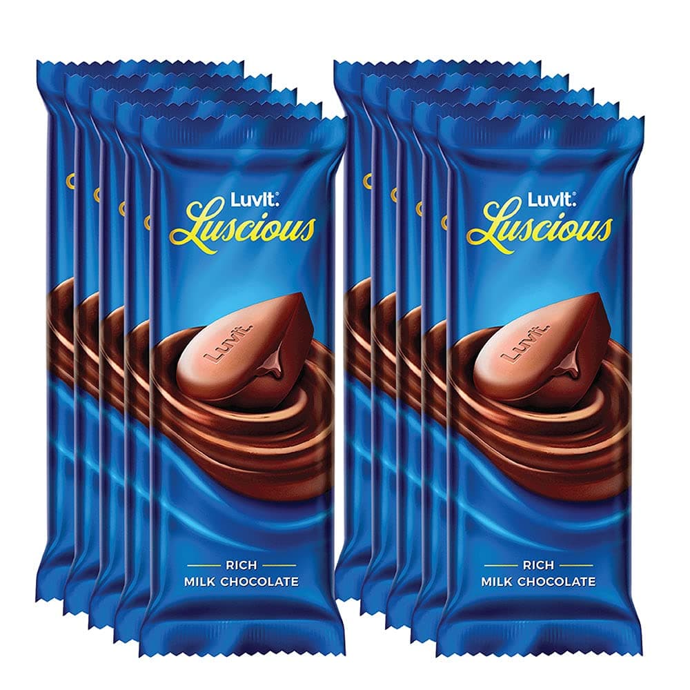 LuvIt. Luscious Fruit & Nut Chocolate Bars | Multipack | Deliciously Smooth Chocolates | Pack of 20-52g Each