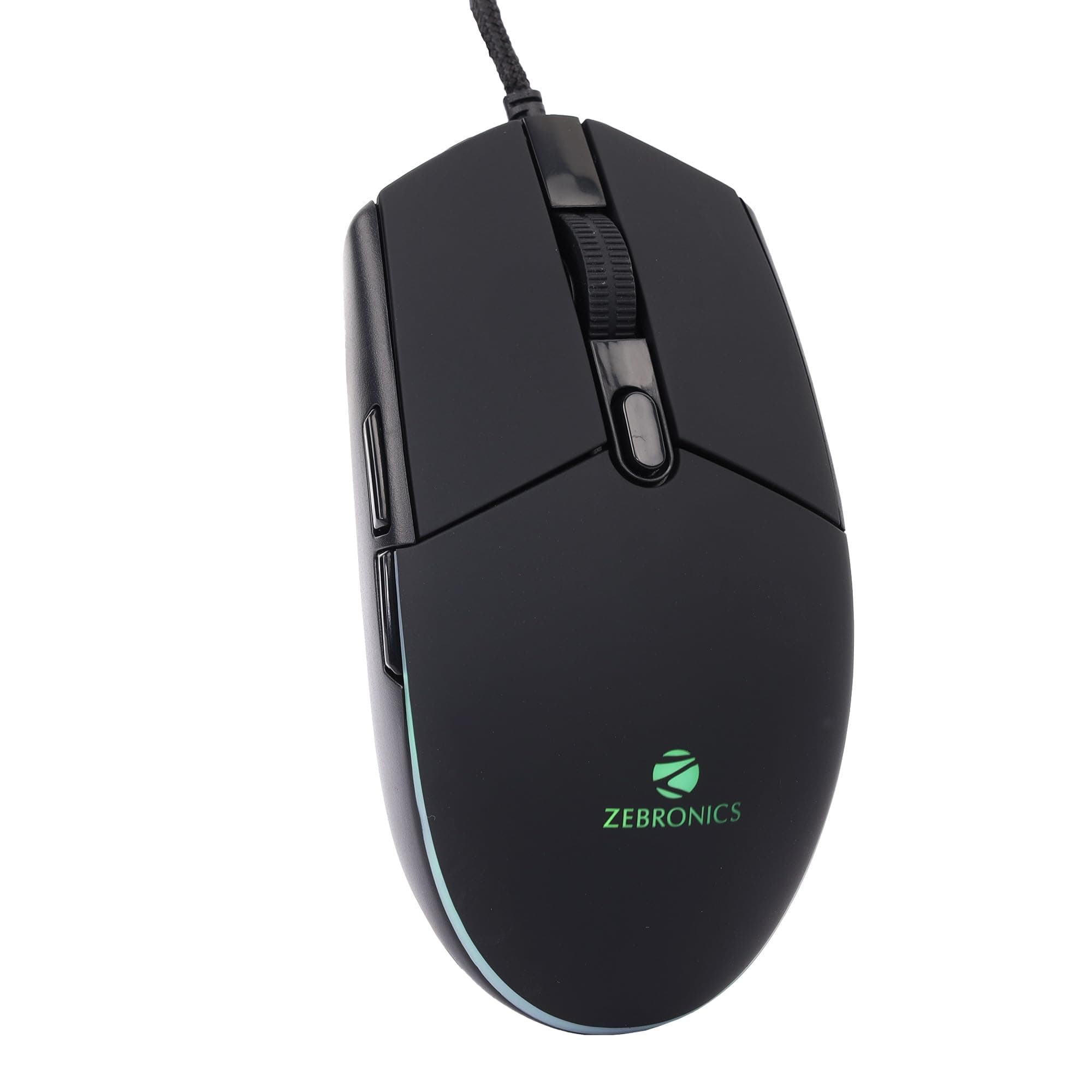 ZEBRONICS WAR M, Wired Gaming Mouse with 6 Buttons, High Precision Sensor, up to 4200 DPI, Gold Plated USB Interface, Breathing LED, 1.8m Braided Cable