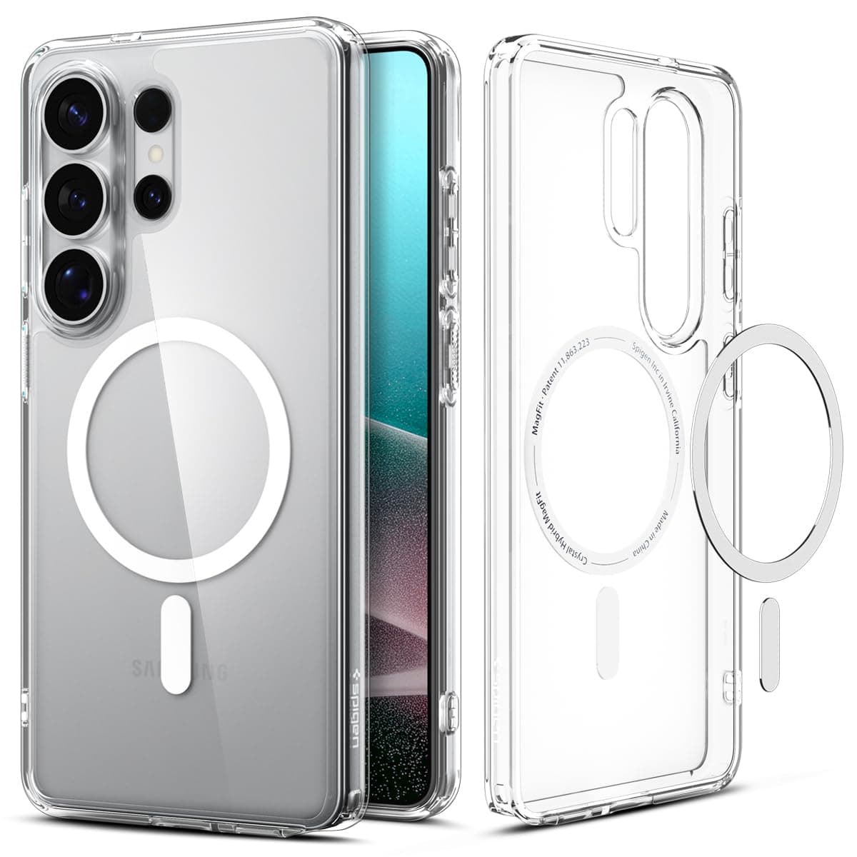 Spigen Ultra Hybrid MagFit | Samsung Galaxy S26 Ultra Case [Transparent] [Long-Lasting Clarity] Galaxy S26 Ultra Back Cover | TPU+PC - Clear White