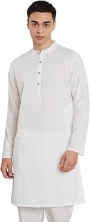 Amazon Brand - Symbol Men's 100% Cotton Solid Long Length and Pant Set |Casual |Regular Fit - 2pcs (Available in Plus Sizes)