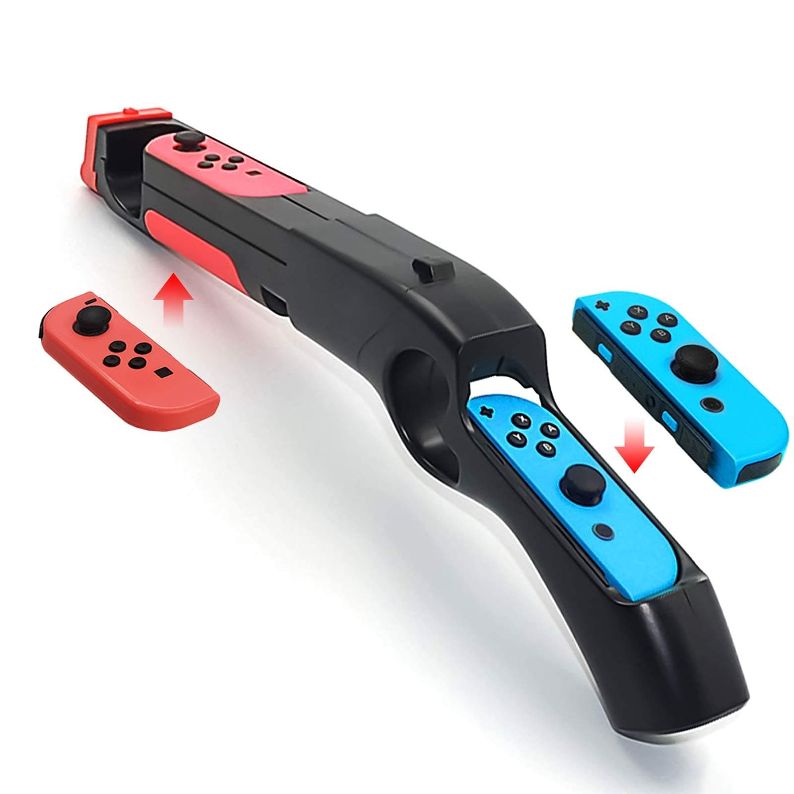 Game Gun Controller for Nintendo Switch OLED v1/v2 Hunting Game,Handle Grips Compatible for Joy con First Person Shooting Games,Gunshot Controller Adapter Real Virtual Game Challenge Family & Friends