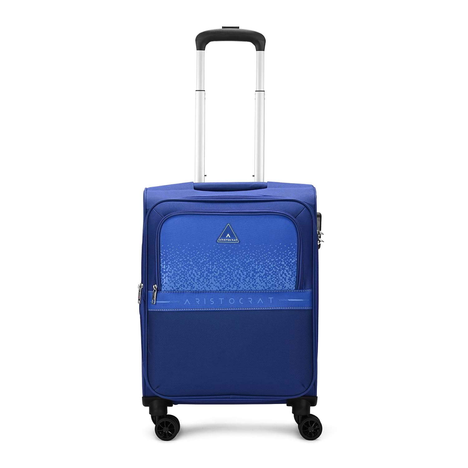 Aristocrat Drift Cabin Expander Trolley Bag 55cm | Small | Soft Luggage | Smooth 8-Wheel Suitcase | Secure Combination Lock with Sturdy Zipper | Robust Construction | 3-Year Warranty (Blue)