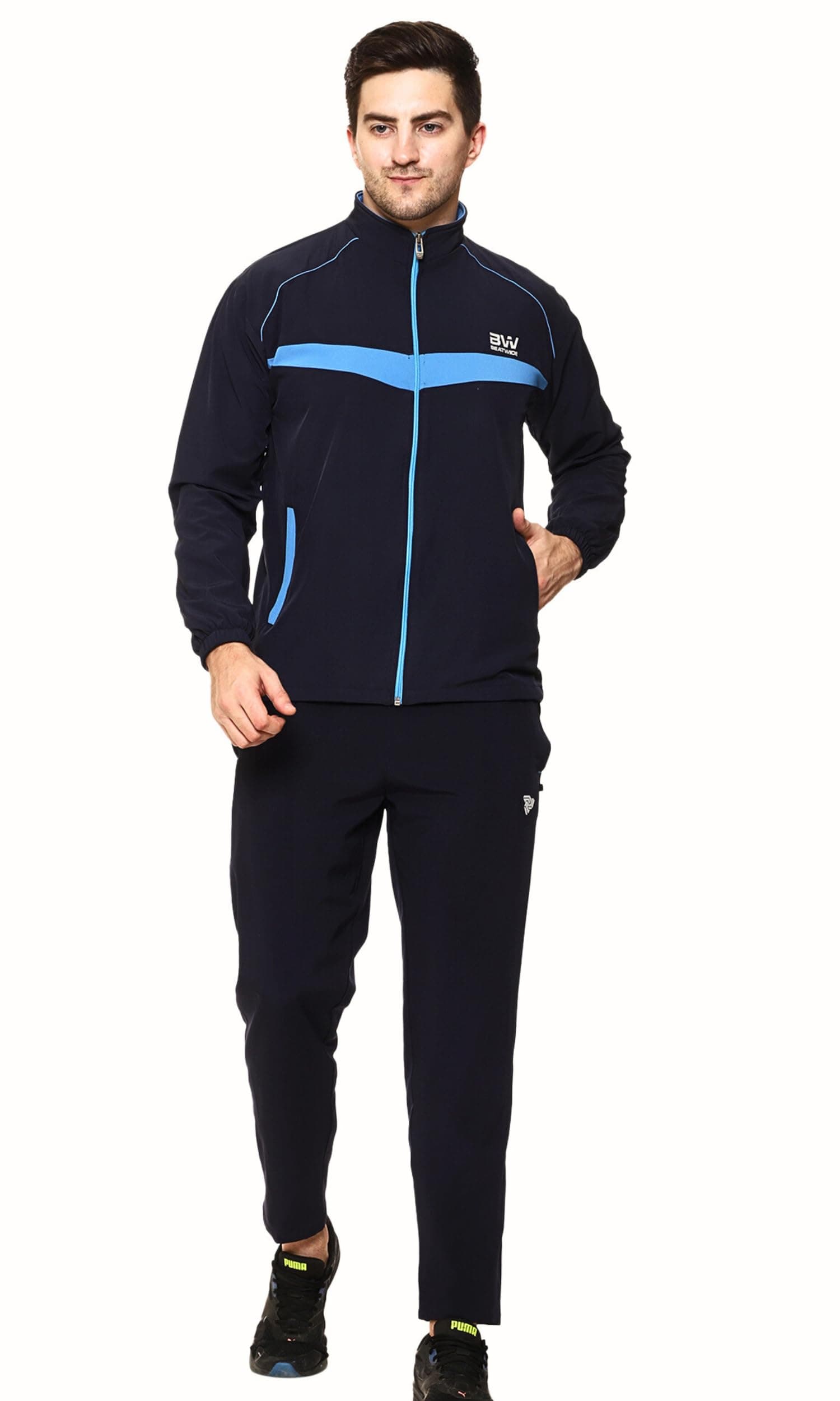 BW:Beatwide Men’s Tracksuit NS Dot Terry Polyester Spandex Full Stretch | Track Suit for Man Winter Wear | Sports Track Suit for Men Gym Running, Workout