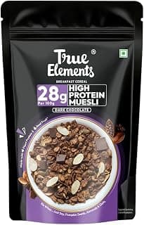 True Elements High Protein Muesli 400g | 28g Protein | Dark Chocolate | Healthy Breakfast Cereal | Rich in Nuts, Seeds & Wholegrains | No Added Preservatives