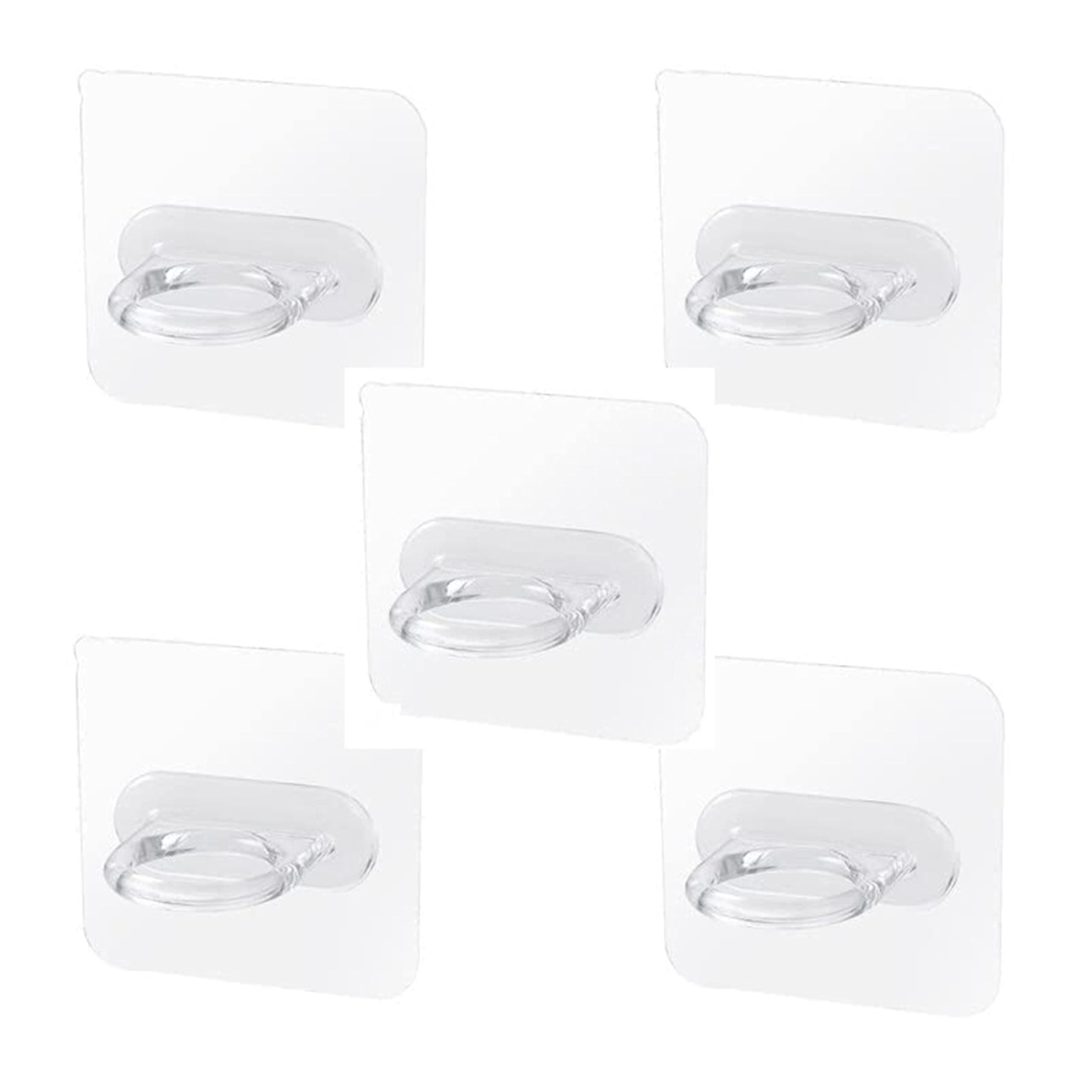 Veentus Round Stecker Hook Multi Functional Transparent Heavy Plastic Adhesive Wall Magic Hook Sticker Cabinet Bathroom Storage Round Sticker for Kitchen, Home, Bathroom (Pack of 3 PIS)