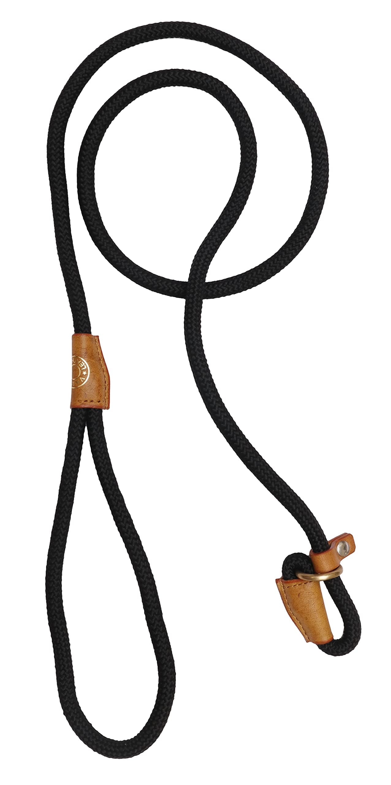 Vama Leathers VamaLeathers Cord Type Nylon Leash with Adjustable Loop Black with Thickness 1 cm 5 Feet 60 Inches, 1 Count (Pack of 1) (8902060180808_New)