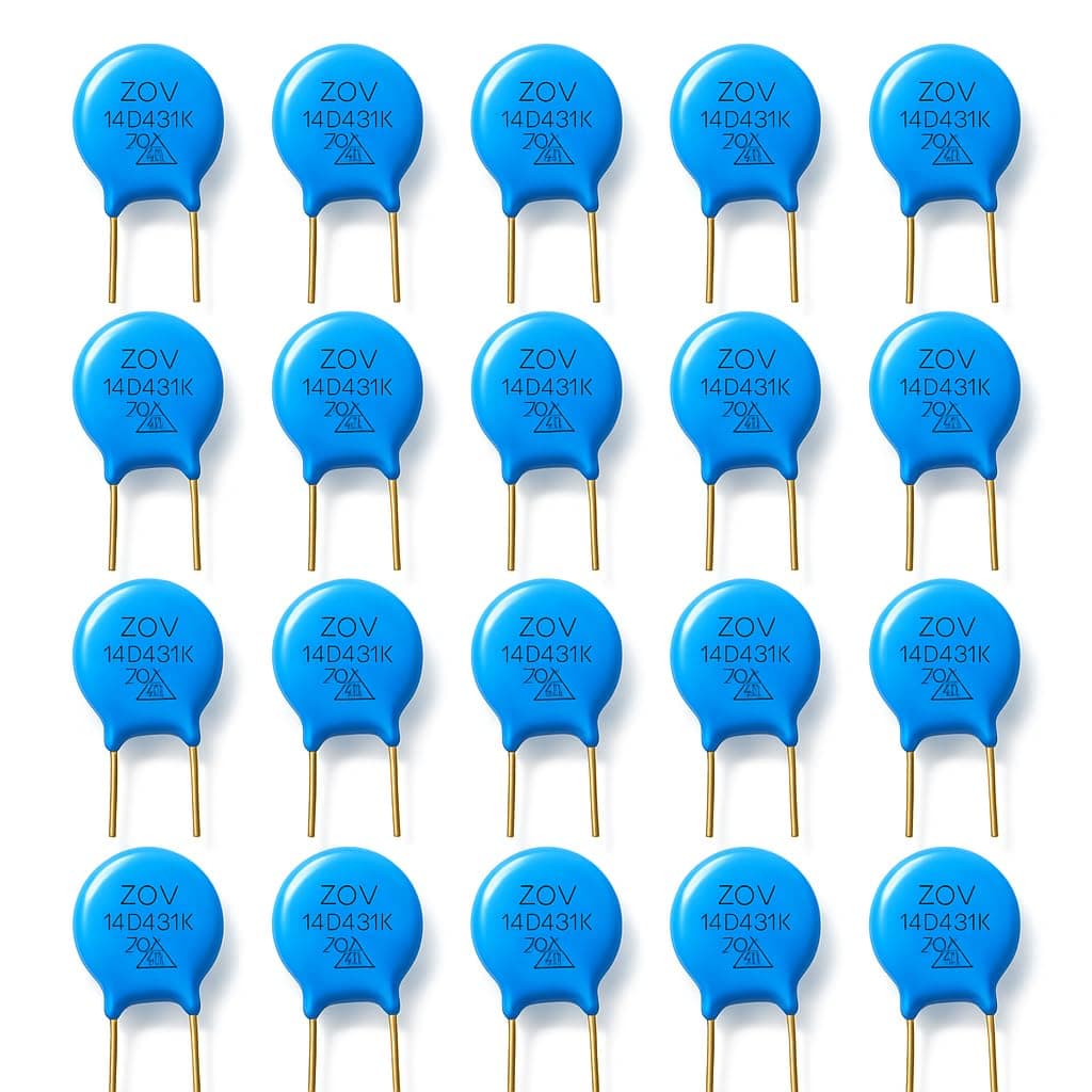 iEI ZOV 14D431K Metal Oxide Varistor MOV | 431V 14mm Disc Voltage Surge Protector | Zinc Oxide Varistor for Power Supply, TV, AC, SMPS, and Electronic Circuit Protection (PIECES, 20)