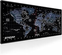 STRIFF World Map Extended Size (800 mm x 300 mm x 2 mm) Gaming Mouse Pad| Desk Mat | Stitched Edges| Non-Slip Rubber Base|Computer Laptop|Keyboard Mouse Pad for Office & Home (World Map)