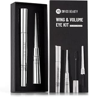 SWISS BEAUTY Liquid Metallic Wing & Volume Kit | Mascara + Eyeliner | Water-Resistant | Quick-Drying | Long-Lasting | 12.5g