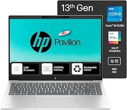 HP Pavilion Plus, Intel Core i5-1335U-13th Gen Laptop, (16GB LPDDR5x,512GB SSD),IPS, 300 nits, 14''(35.6cm) 2K,Win 11, M365 Basic(1yr), Office Home 24, Silver,1.38kg, 5MP Camera w/Shutter, ew0107TU