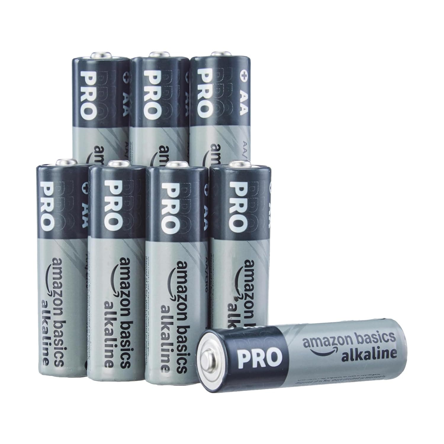 Amazon Basics Pro Series AA Alkaline Battery | Pack of 8 | for High Drain Devices | Toys, Digital Camera, Electric Toothbrush