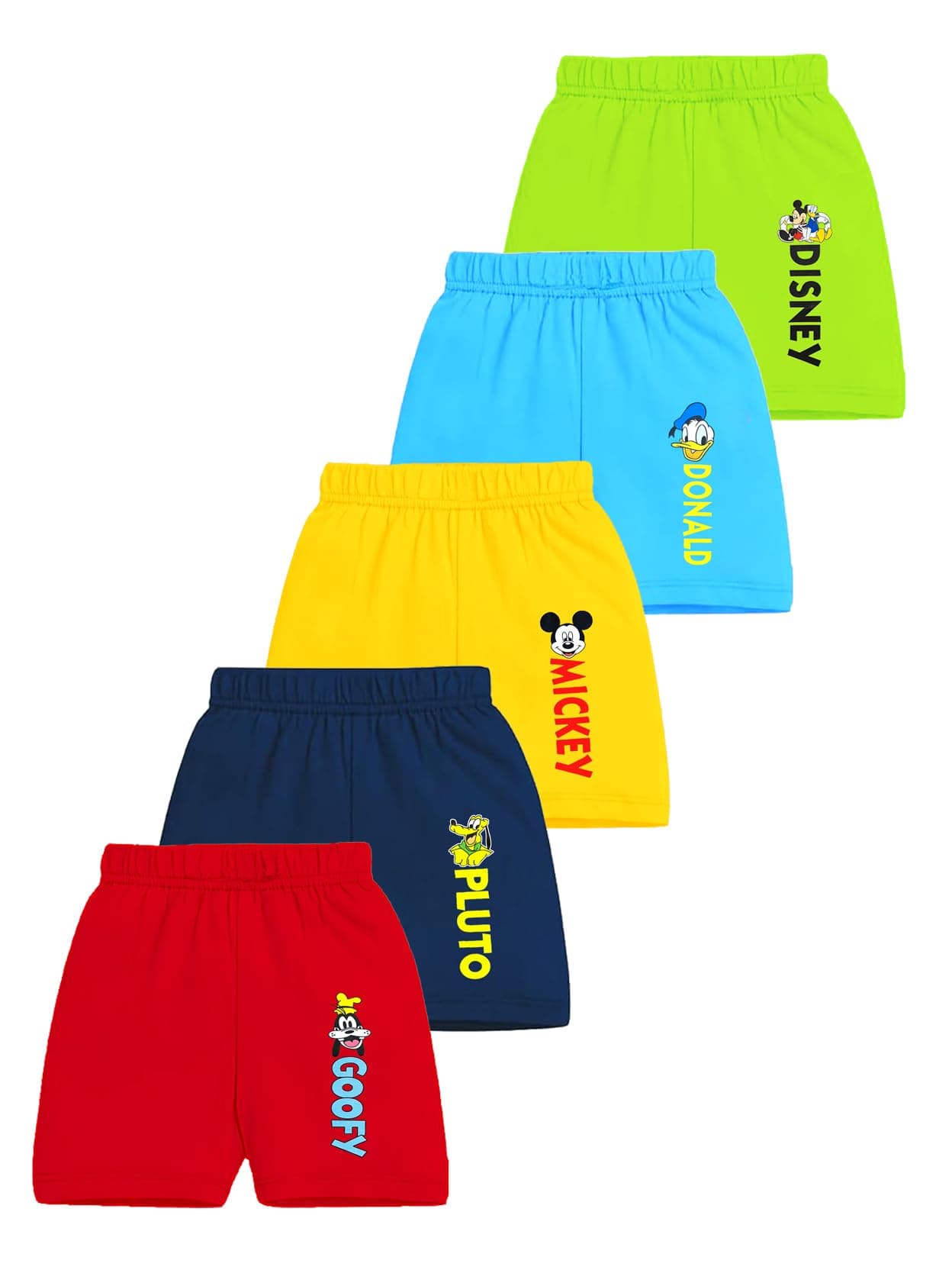 Kuchipoo © Disney Boys Regular Fit Cotton Shorts - Pack of 5