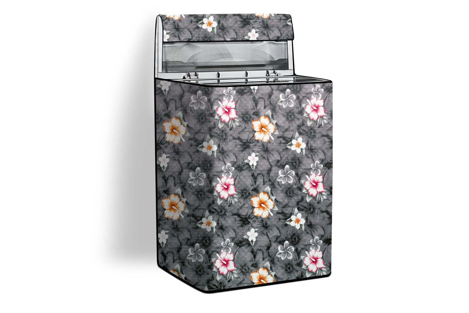 Stylista Washing Machine Cover Compatible For Ifb 7 Kg Fully-Automatic Top Loading Washing Machine Tl-Rgs Floral Pattern Grey - Polyvinyl Chloride