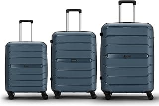 Aristocrat Liberty Set of 3 (Cabin+Medium+Large) Trolley Bag, 58+68+78Cm | Combination Lock | 8 Wheels | 5 Years International Warranty | Spanish Blue