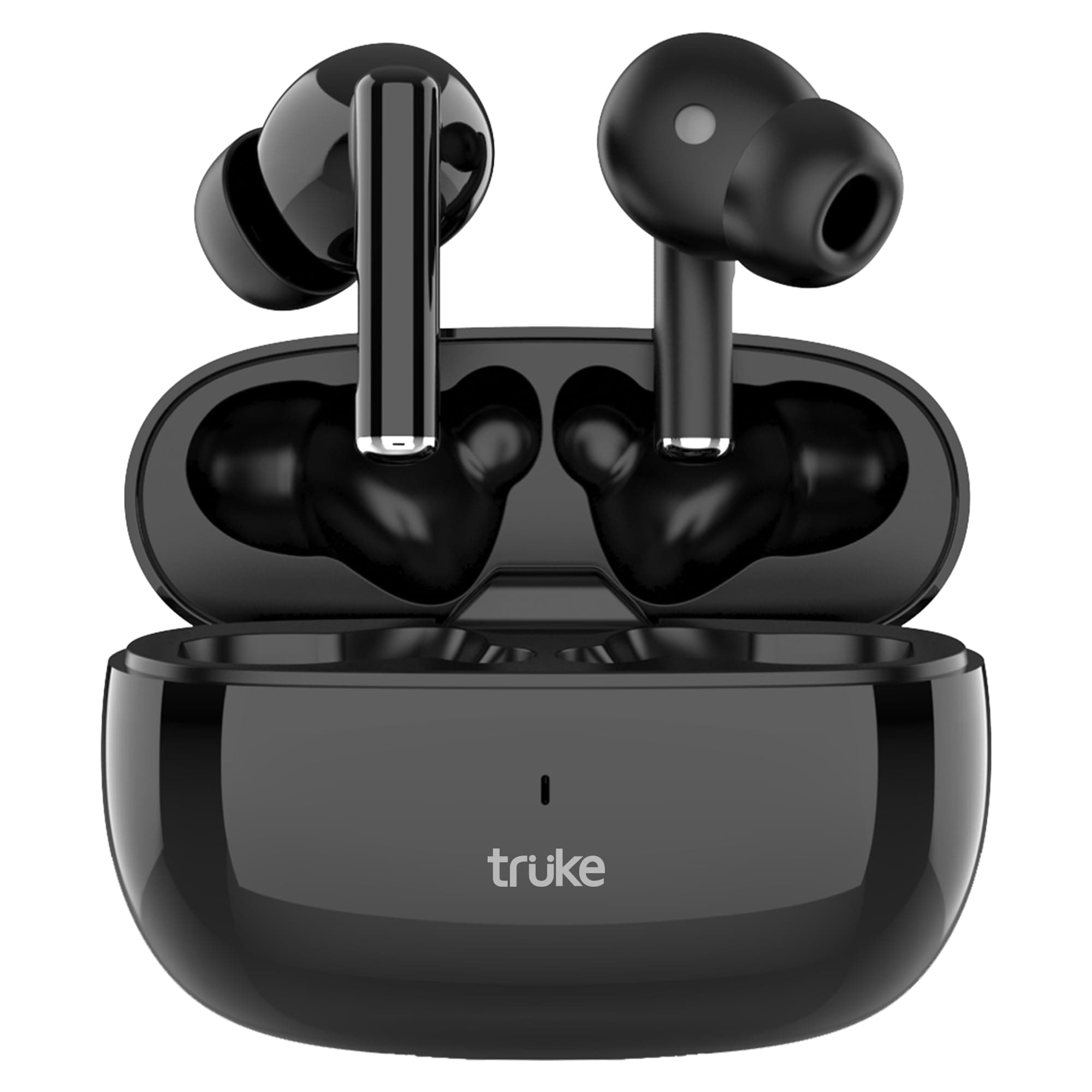 truke New Launch Buds Elite V2 True Wireless in Ear Earbuds with 13mm Dynamic Driver, 70Hrs Battery & Fast Charging Earbuds, Dual-MIC ENC TWS, 40ms Low Latency Gaming Buds, BT 6.0 (Pure Black)