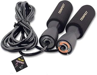Tempest Polyvinyl Chloride Adjustable Jump/Skipping Rope for Workout , Fitness ( Black )