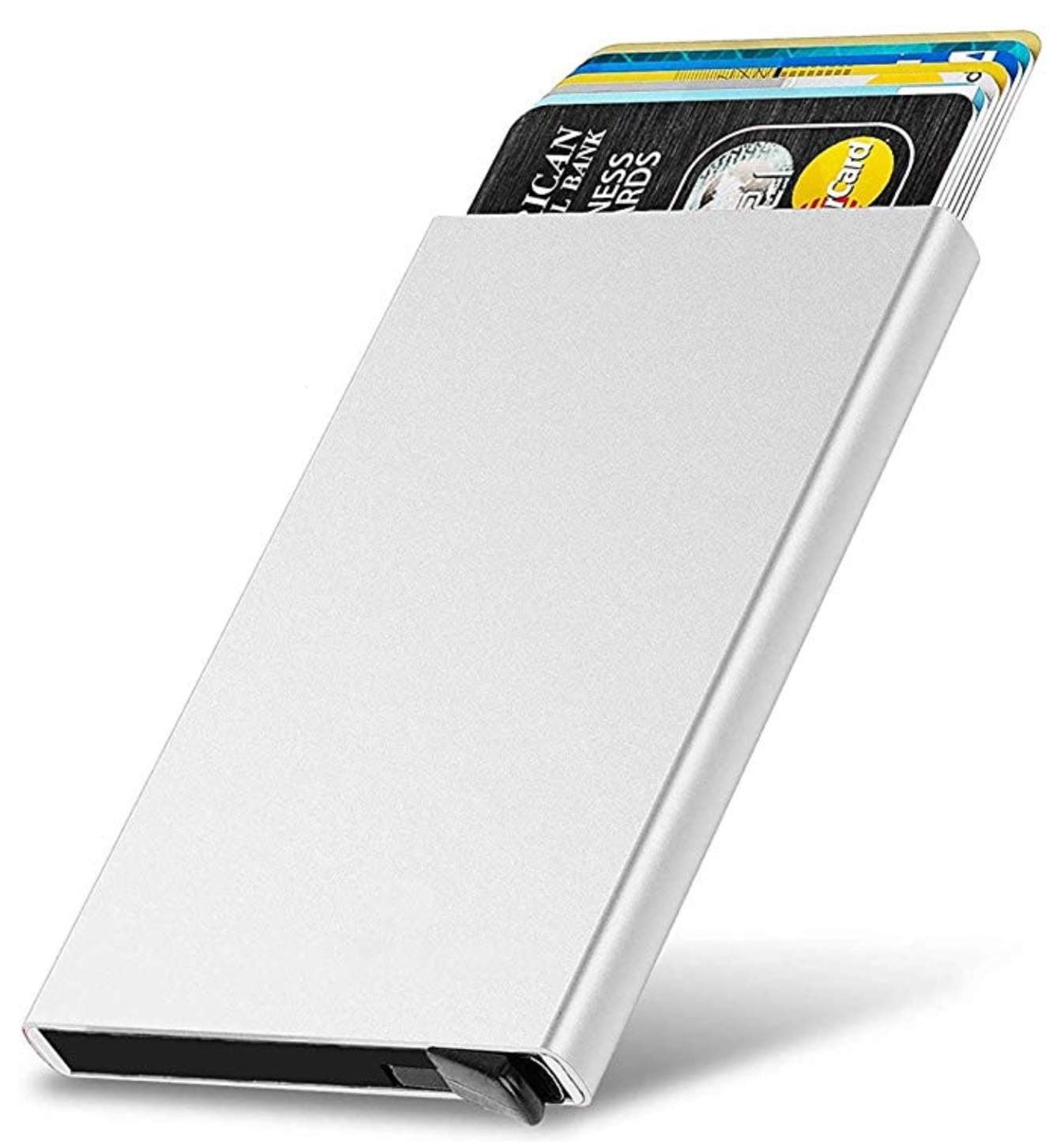 VOGARD Men's Aluminium Metal RFID Protected Smart Pop Up Wallet | Holds Upto 6 Cards (06 Silver)