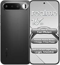 realme 16 5G Smartphone 8+256GB,6.57-inch Screen, 144Hz Display, 7000mAh Battery, 60W Fast Charging, Rear50MP+Front50MP AI Camera, MediaTek Dimensity 6400 Turbo,IP69, Black