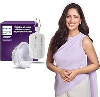 Philips Avent Hands-Free/Wearable Electric Breast Pump | Quiet Hospital Grade Motor | Mimicks Baby's Drinking Rhythm | 8 stimulation & 16 expression levels | Ultra- light cup | Unique SkinSense Shields | SCF531