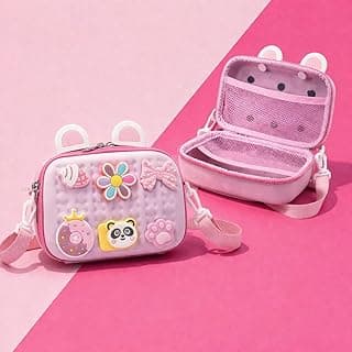 Toy Imagine Toy Imagine Cartoon Soft Silicone Crossbody Sling Bag for Girls Birthday Gift for Girls Waterproof Anti Fall Shoulder Purse Handbag Stationery Storage Bag Travel Gift for Children Students Girls