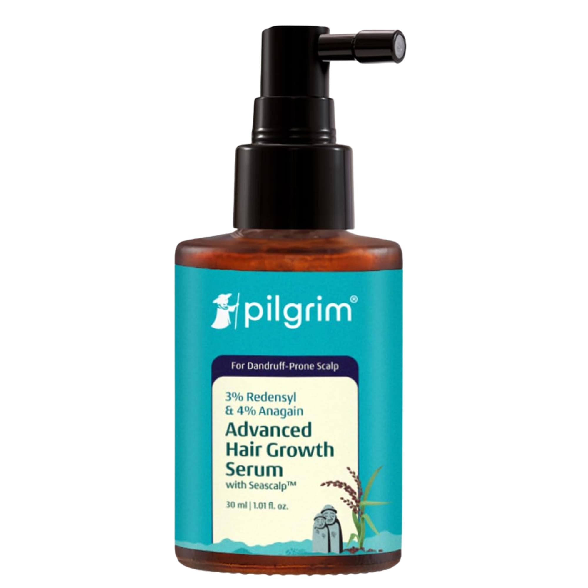 Pilgrim 3% Redensyl & 4% Anagain ADVANCED HAIR GROWTH SERUM (30 ml) with Rosemary For Dandruff-Prone Scalp | Controls Dandruffs, Hair Fall, Stimulates Hair Growth, Increase Hair Density | Men & Women