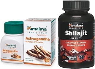 Himalaya Shilajit & Ashvagandha Combo I 60 Capsules each| Enhances Stamina & Energy I Stress Relief | Rejuvenates Mind & Body