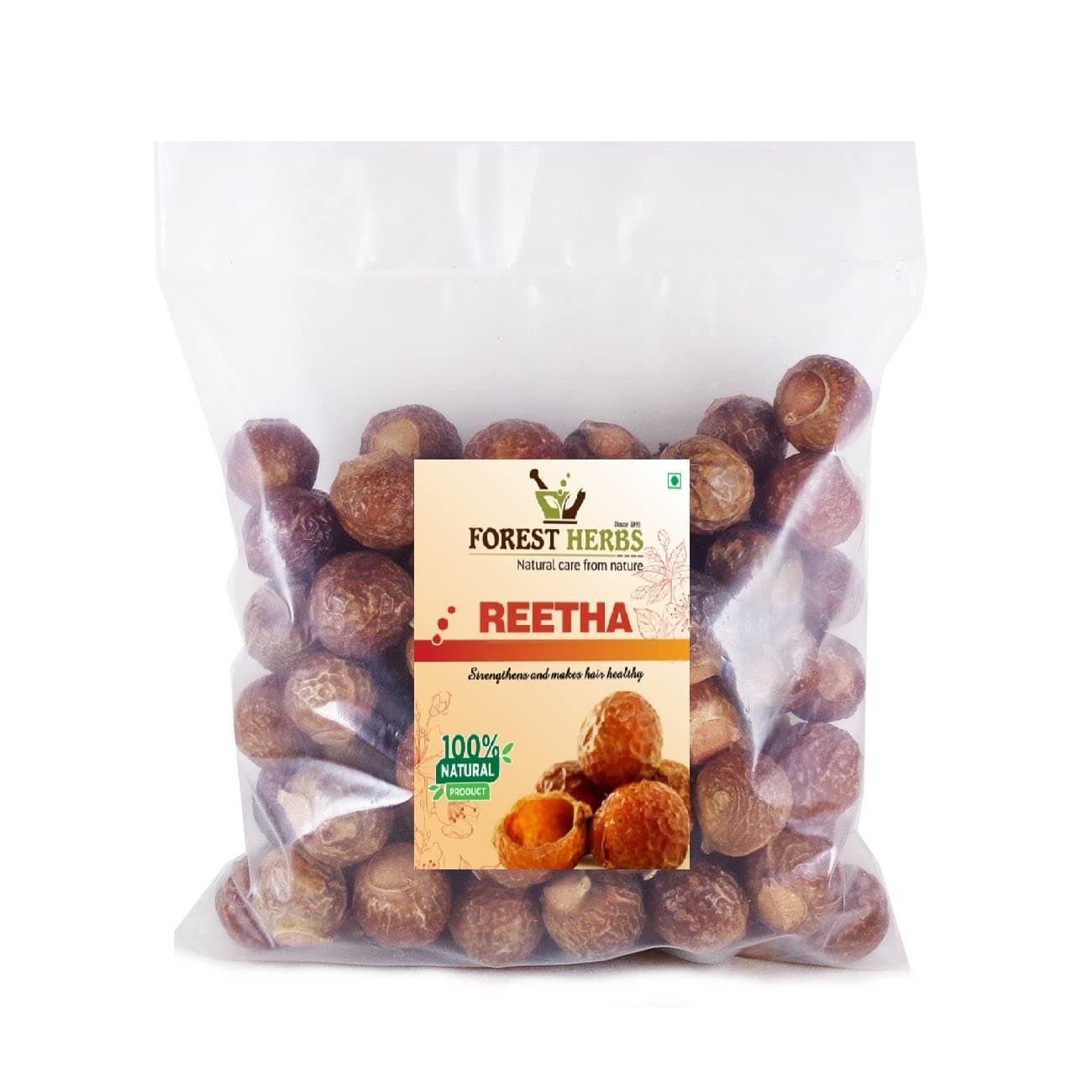 The Forest Herbs Natural Care From Nature Whole Dried Reetha, Soap Nuts, Aritha Raw Form,For All Hair Type 500G, 1 Count