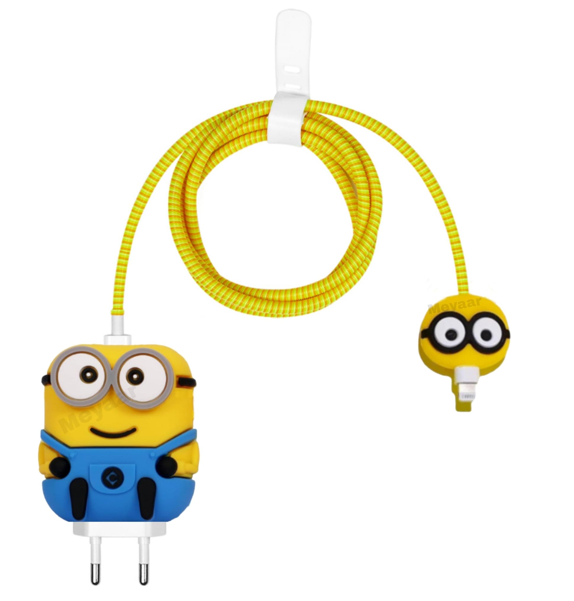 Meyaar Silicone Case For Samsung 25W Single Port Usb Type-C Fast Charger Protective Cover With Wire Saver (Charger Not Included) (Yellow Mini On)