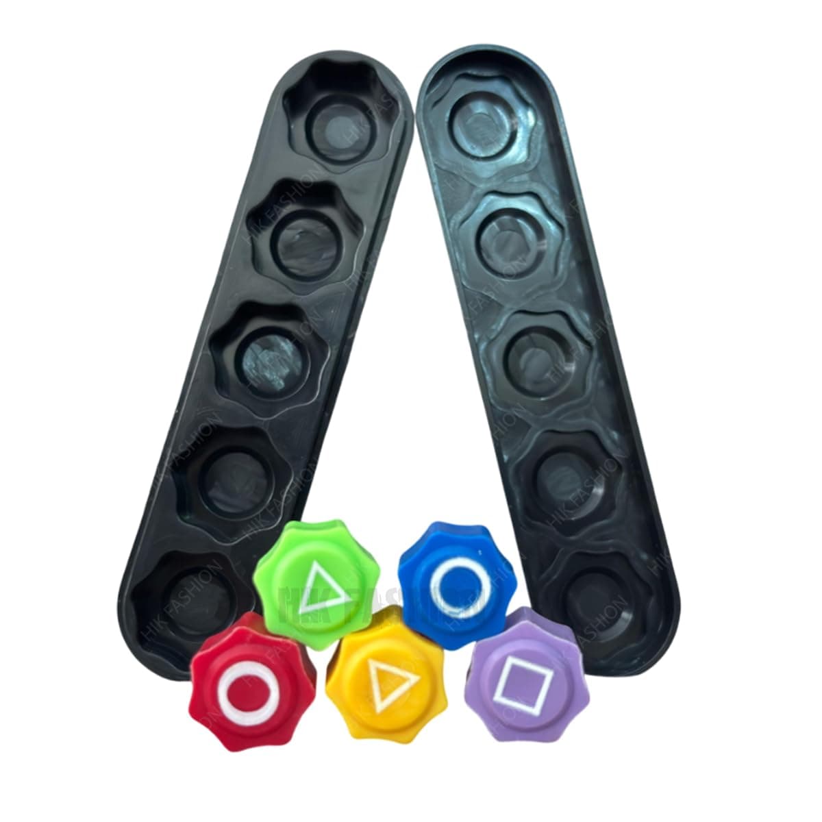HIK FASHION Korean Traditional Gonggi Game Set, 5 Coloured Playing Pieces with Storage Case, Educational Travel Game