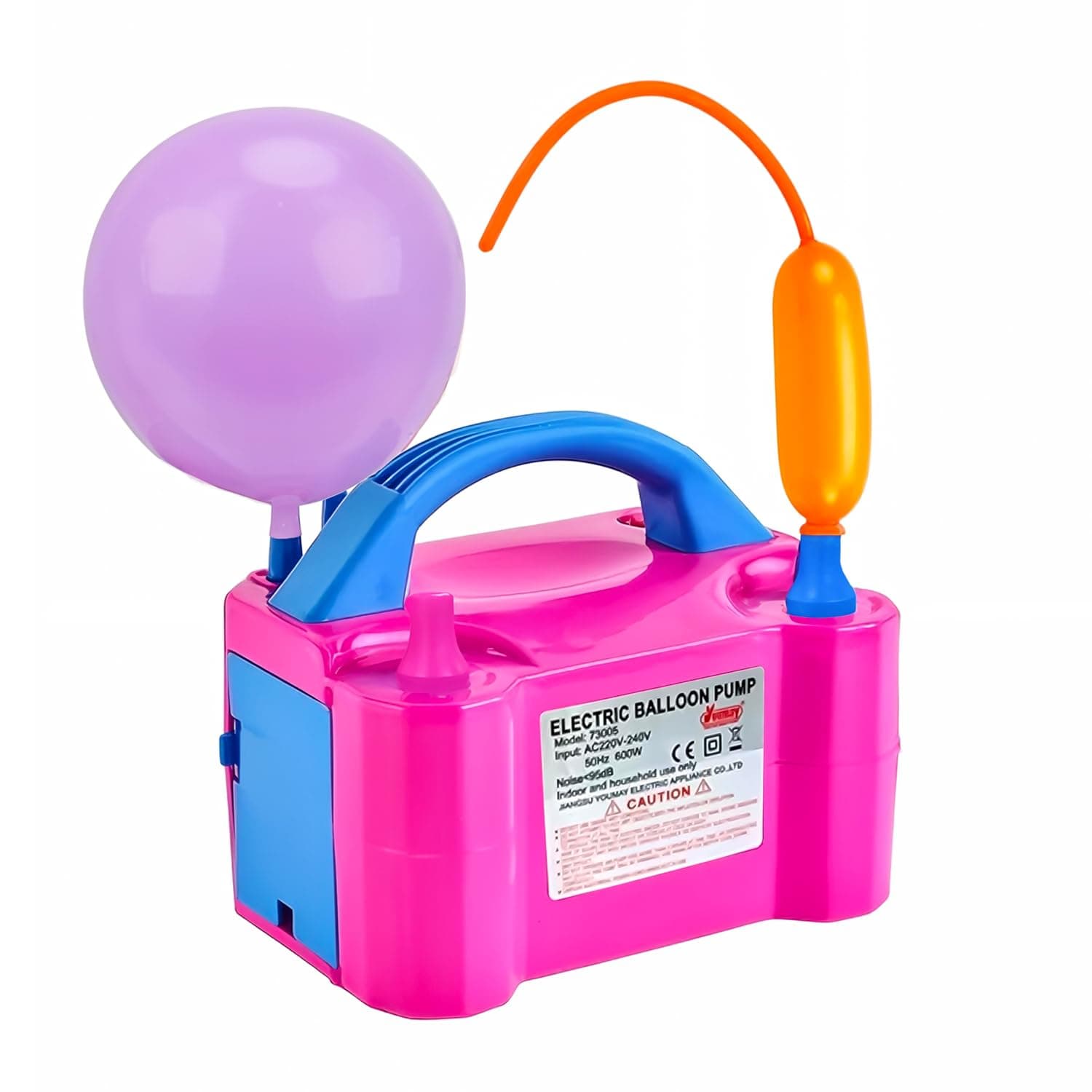 Party Propz 220V 600W Dual Nozzle Electric Air Balloon Pump Machine - Pack of 1 Balloon Pump Machine | Balloon Blower Machine | Balloon Pumper | Balloon Inflator Pump Electric (Pink)