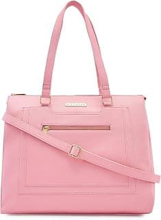 Caprese Ginty Satchel Bag, Medium | Stylish Solid Handbag for Women with Comfortable Flat Shoulder Handles, Adjustable & Detachable Sling Strap | Secure Zip Closure | Perfect for Casual & Daily Use