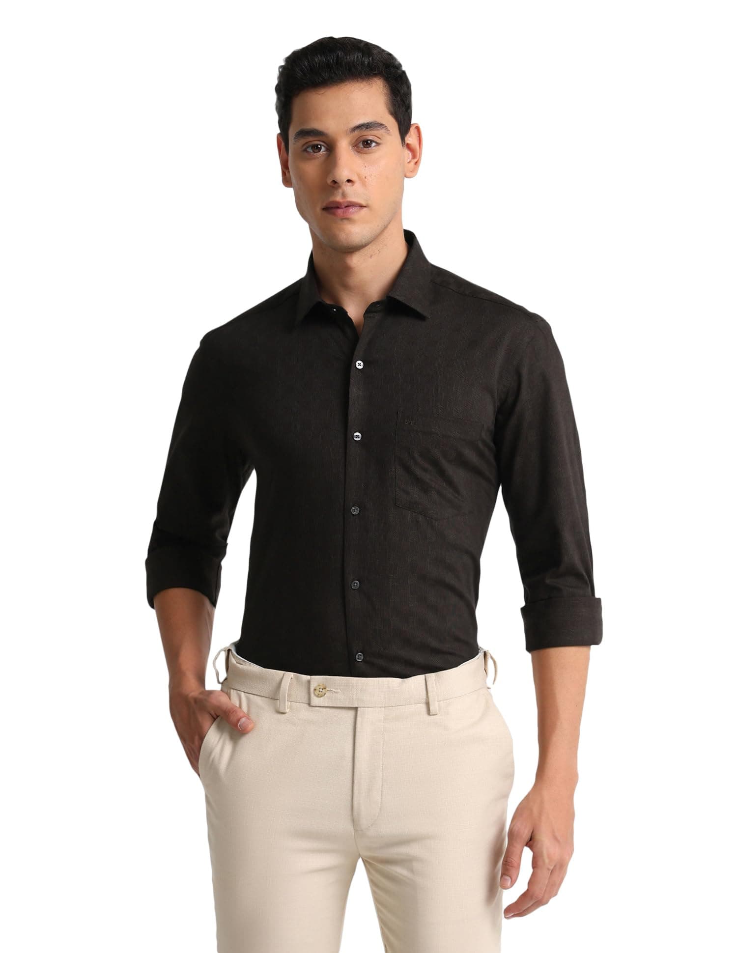 Arrow Men's Cotton Solid Slim Fit Shirt