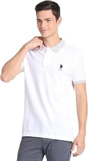 U.S. POLO ASSN. Slim Fit Polo T-Shirt for Men- Ribbed Collar, Pique Knit - Half Sleeves Casual Mens Tshirt