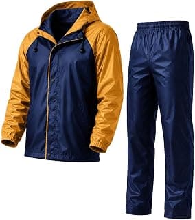 Mens Raincoat Suit with Pant Set Eluxia Series | Waterproof Lightweight Breathable Rain Wear | Elastic Cuff & Waterproof Zipper Raincoat for men waterproof