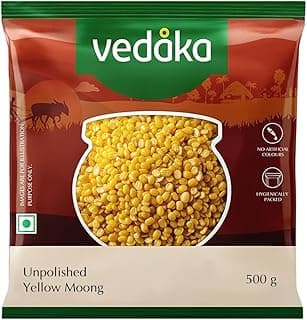 Amazon Brand - Vedaka Popular Unpolished Yellow Moong Dal, 500 g|Naturally Rich In Protein||Naturally Cholesterol free
