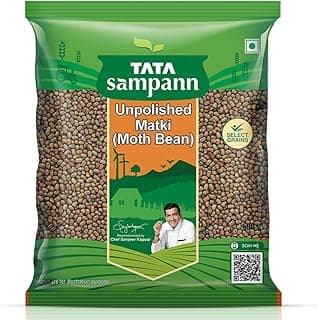 Tata Sampann Unpolished Matki (Moth Bean), 500g, Select Grains, Moth Dal, Turkish Gram, Chef Recommended