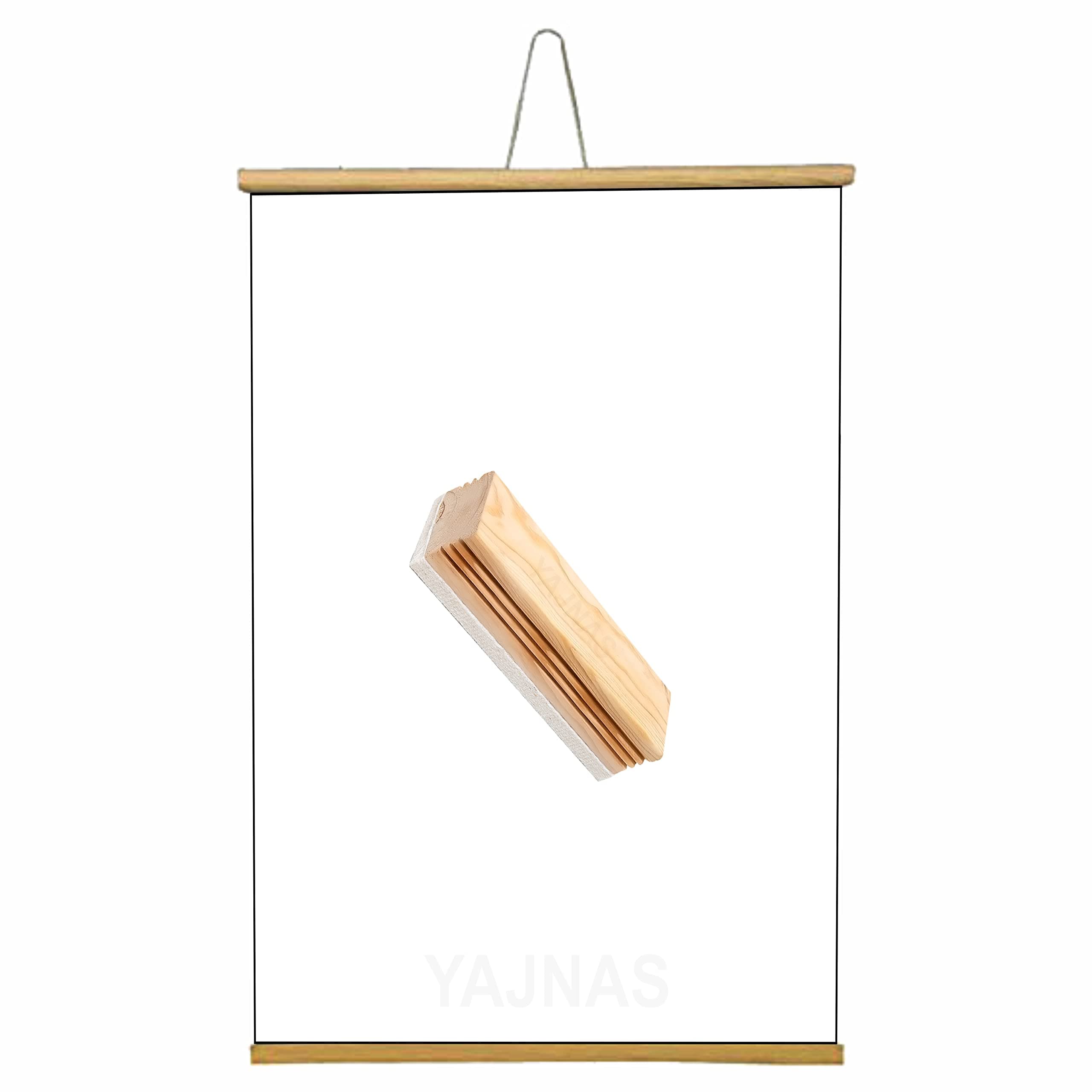 YAJNAS 2x3 feet/ 24x36 Inches/ 60x90 cm White Rollup Wooden Board for Teaching Chalk Board Wall Hanging for Kids (2X3 Feet/ 24x36 cm (White))