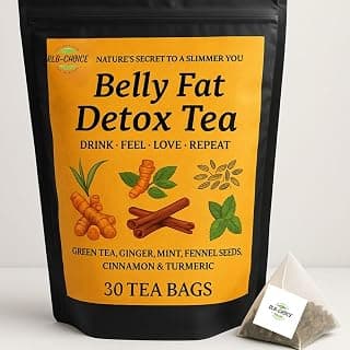 Belly Fat Tea - 30 Tea Bags | Melt Belly Fat Fast with Natural Detox Blend - Water Weight, Bloating, 60 Gm