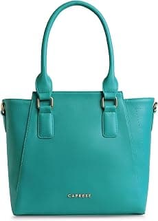 Caprese Solena Medium Satchel Bag for Women with Adjustable & Detachable Strap|Versatile Shoulder, Crossbody & Handheld Bag for Work, Travel,Everyday Use,with Multiple Compartments (Blue)