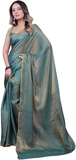 NoseQueen Women's Stylish Soft Fandy Silk Saree With Unstitched Blouse Piece