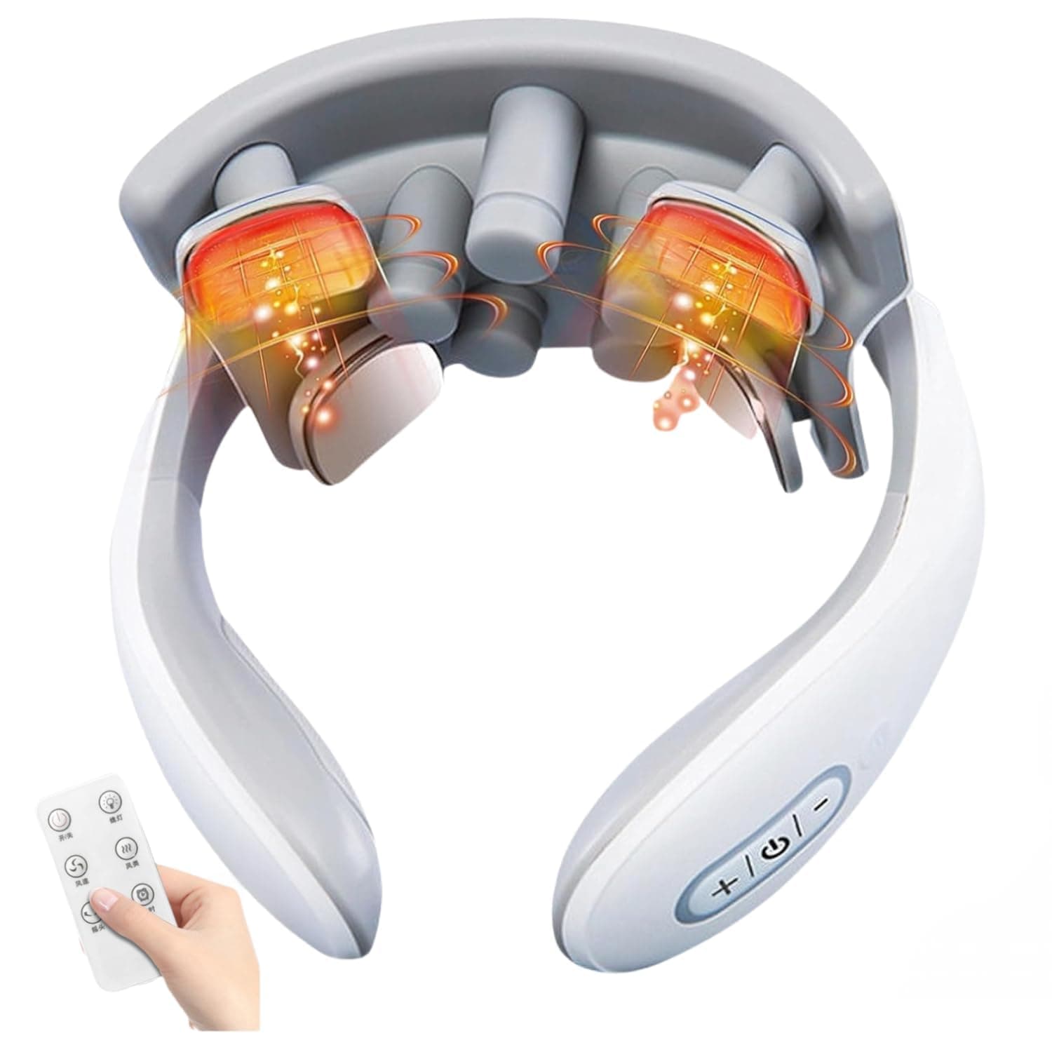 iKristin Neck Massager for Cervical Pain & Relief, Electric Back Device with Heat, Intelligent Shoulder Massager Machine, Portable Neck and Shoulder Relaxation Unit, Back and Neck Care System for Home & Office Use