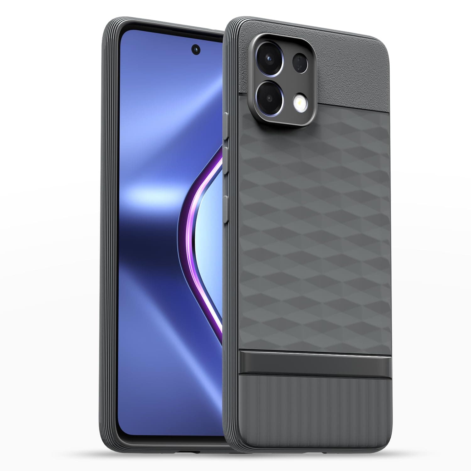 Amazon Basics Back Cover for Oppo K13 5G | Full Camera Protection | TPU Soft Flexible Shockproof Bumper Case(Grey)