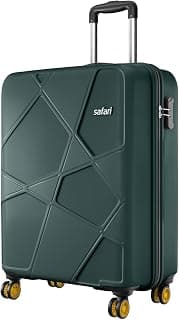Safari Cabin Polypropylene Spinner Pentagon Pro 8 Wheels 55Cm Trolley Bag Hard Case, 360º Wheeling Carry-On Luggage for Men & Women, Travel Bag, Suitcase for Travel, Dusk Green